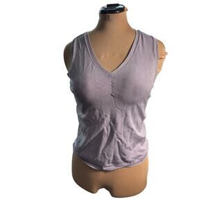 Caslon Silk Top Sz.M - Office Siren, Luxury, Lavender, Fitted Tank